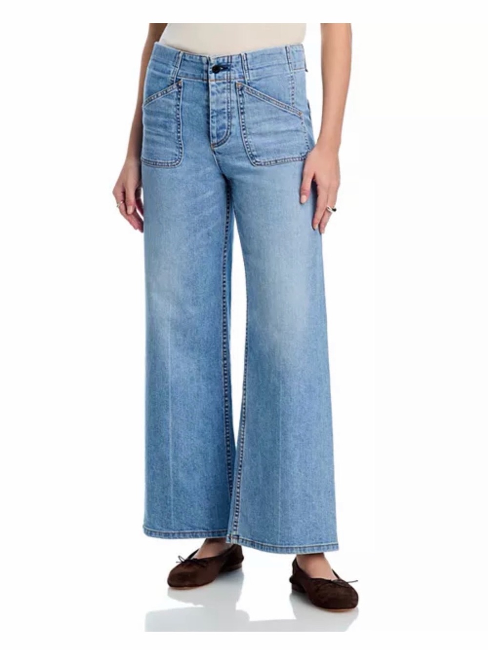 ASKK NY The Jam High Rise Wide Leg Jeans in Keel Over